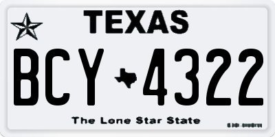 TX license plate BCY4322