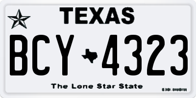 TX license plate BCY4323