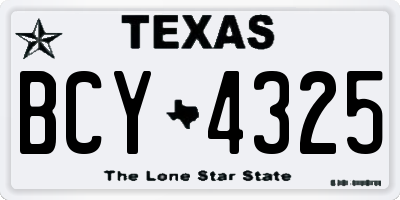 TX license plate BCY4325