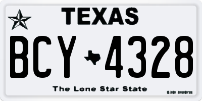 TX license plate BCY4328