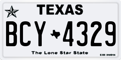 TX license plate BCY4329