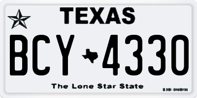 TX license plate BCY4330
