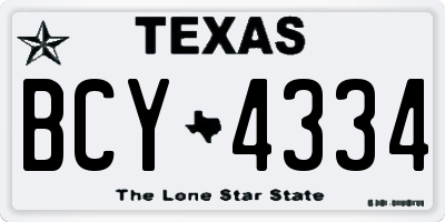 TX license plate BCY4334