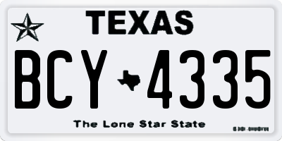 TX license plate BCY4335