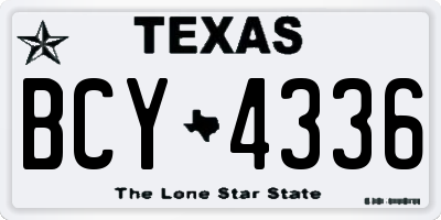 TX license plate BCY4336
