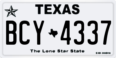 TX license plate BCY4337