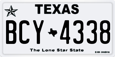 TX license plate BCY4338