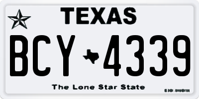 TX license plate BCY4339