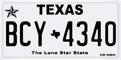 TX license plate BCY4340