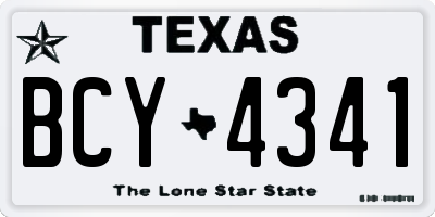 TX license plate BCY4341