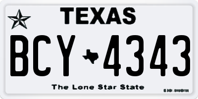 TX license plate BCY4343