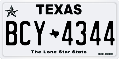TX license plate BCY4344