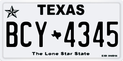 TX license plate BCY4345