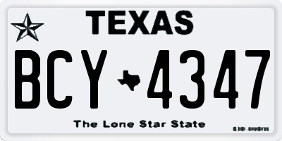 TX license plate BCY4347