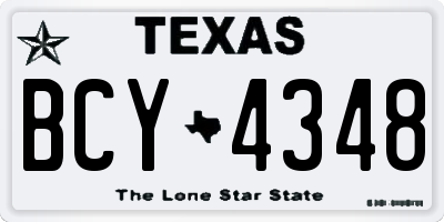TX license plate BCY4348