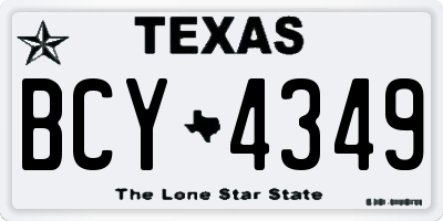 TX license plate BCY4349