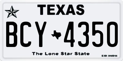 TX license plate BCY4350