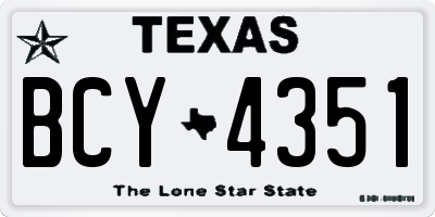 TX license plate BCY4351