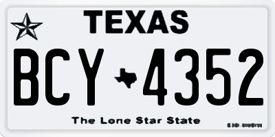 TX license plate BCY4352