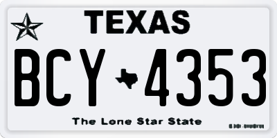 TX license plate BCY4353