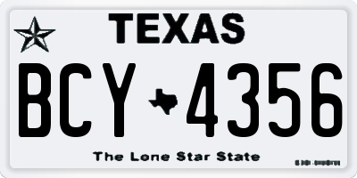 TX license plate BCY4356