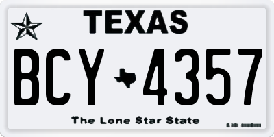 TX license plate BCY4357
