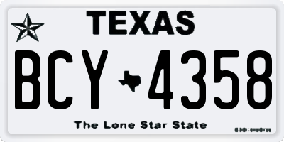 TX license plate BCY4358