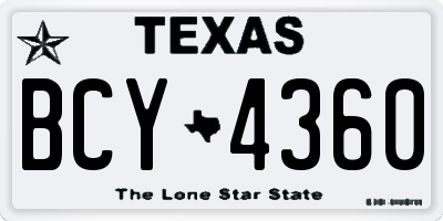 TX license plate BCY4360