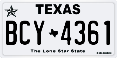 TX license plate BCY4361