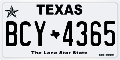 TX license plate BCY4365