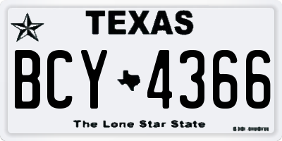 TX license plate BCY4366