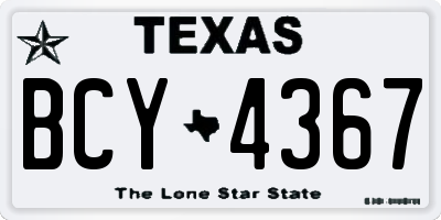 TX license plate BCY4367