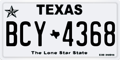 TX license plate BCY4368