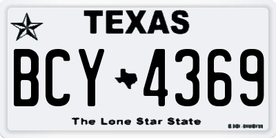 TX license plate BCY4369