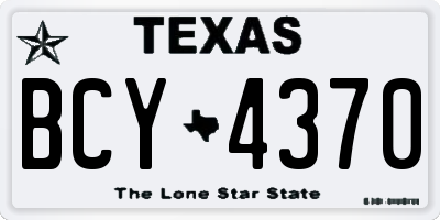 TX license plate BCY4370