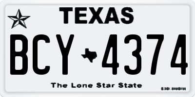 TX license plate BCY4374