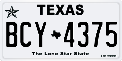 TX license plate BCY4375