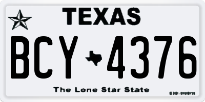 TX license plate BCY4376