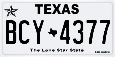 TX license plate BCY4377