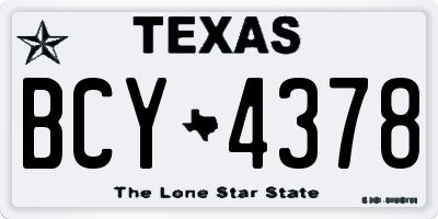 TX license plate BCY4378