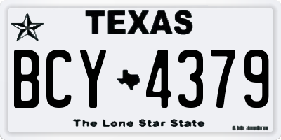 TX license plate BCY4379
