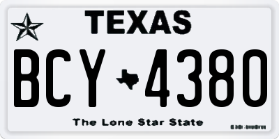 TX license plate BCY4380