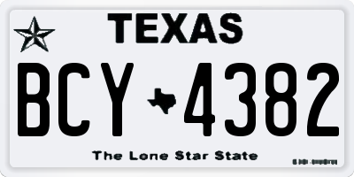 TX license plate BCY4382