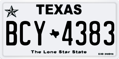 TX license plate BCY4383