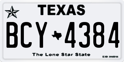 TX license plate BCY4384