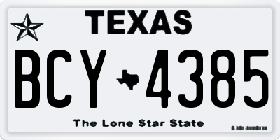 TX license plate BCY4385