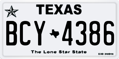 TX license plate BCY4386