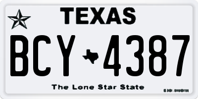 TX license plate BCY4387
