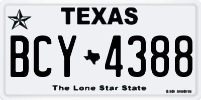 TX license plate BCY4388