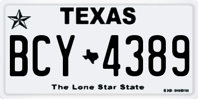 TX license plate BCY4389